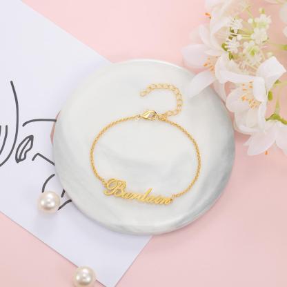 Mother's Day Gift Personalized Name Anklet Custom Classic Anklet for Her-Engravingift