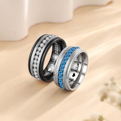 Mother's Day Gift  Couple Ring Personalized Love Message Matching Rings Gift for Couple Friends BBF-Engravingift