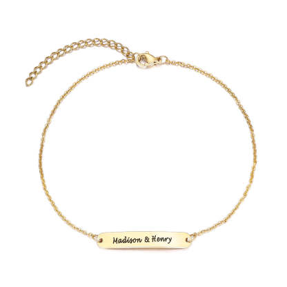 Personalized Name Anklet ID Bracelet Anklet for Women-Engravingift