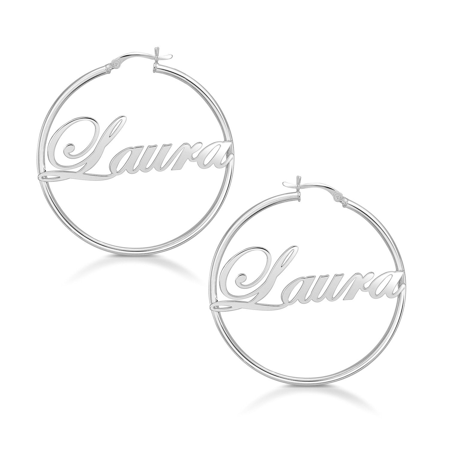 Mother's Day Gift Personalized Name Hoop Earrings for Her-Engravingift