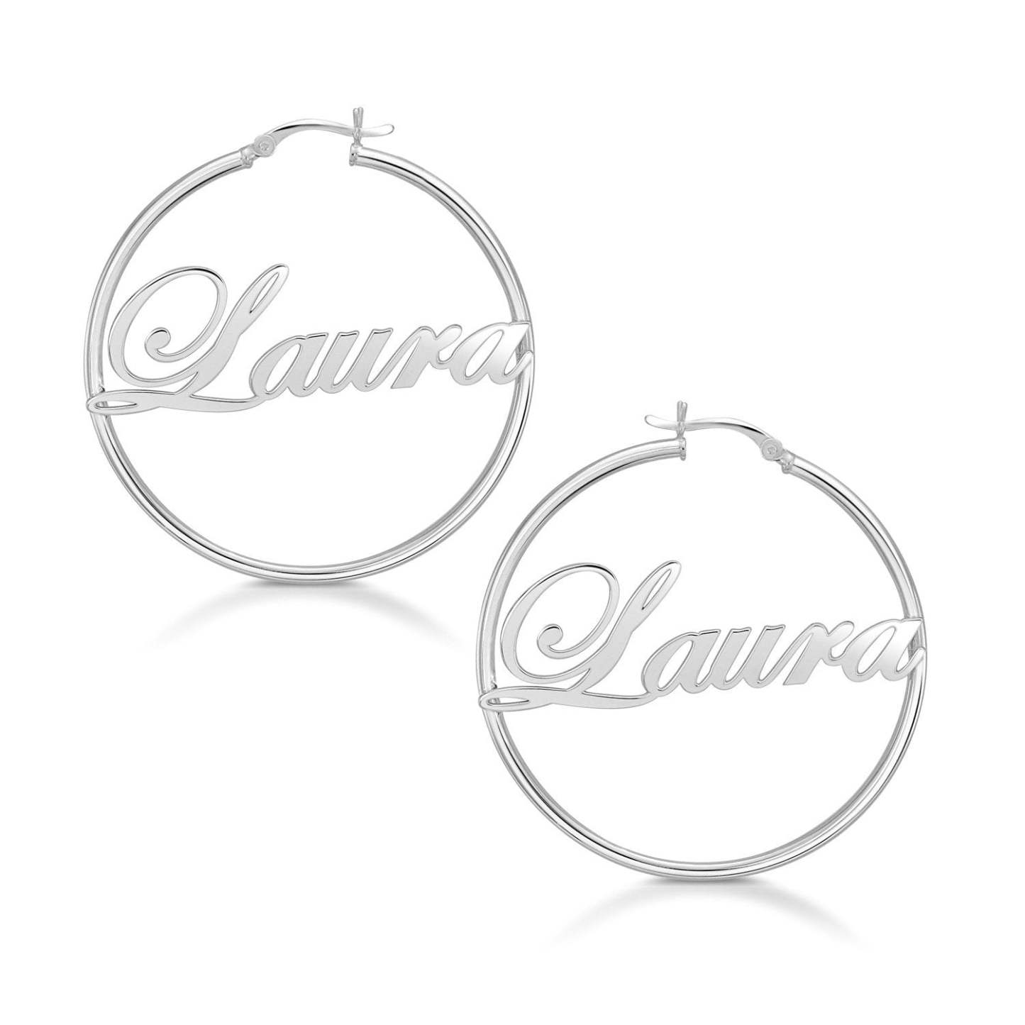 Mother's Day Gift Personalized Name Hoop Earrings for Her-Engravingift