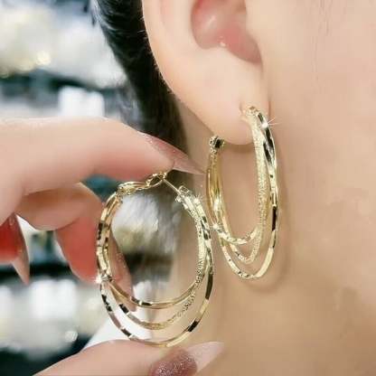 Mother's Day Gift Multi-layer hoop earrings-Engravingift