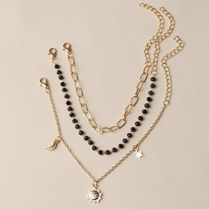 Cuba Chain Anklet Sun Moon Anklet Fashion Jewelry for Women-Engravingift