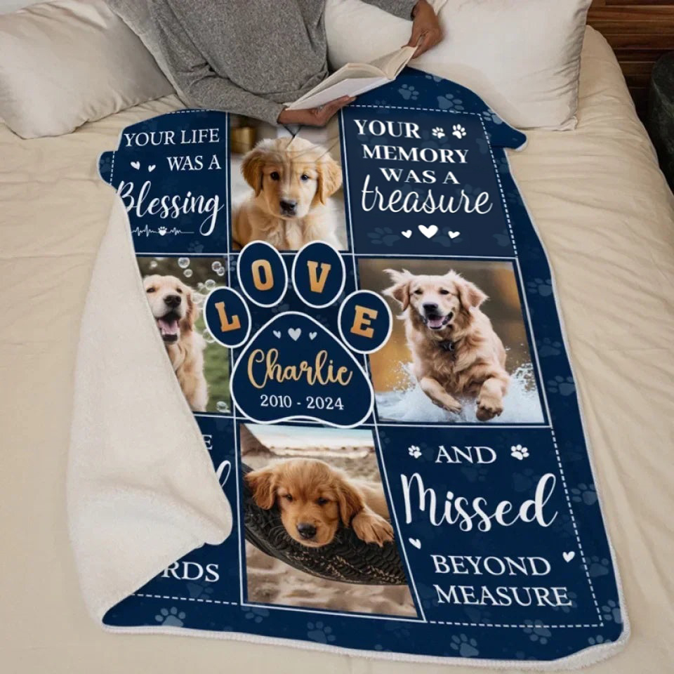 Custom Pet Photo Fleece Blanket-