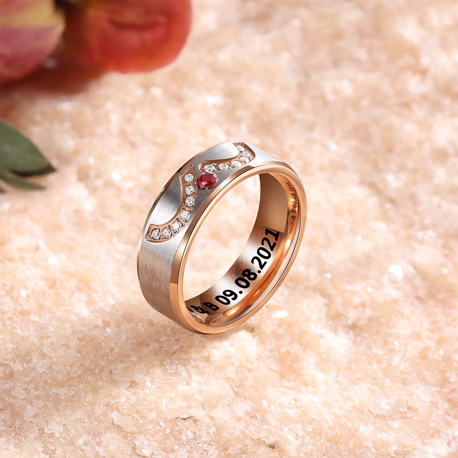Mother's Day Gift  Customized Couple Ring Engrave Love Message Matching Rings Gift for Couple Friends BBF-Engravingift