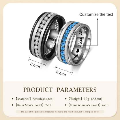 Mother's Day Gift  Couple Ring Personalized Love Message Matching Rings Gift for Couple Friends BBF-Engravingift