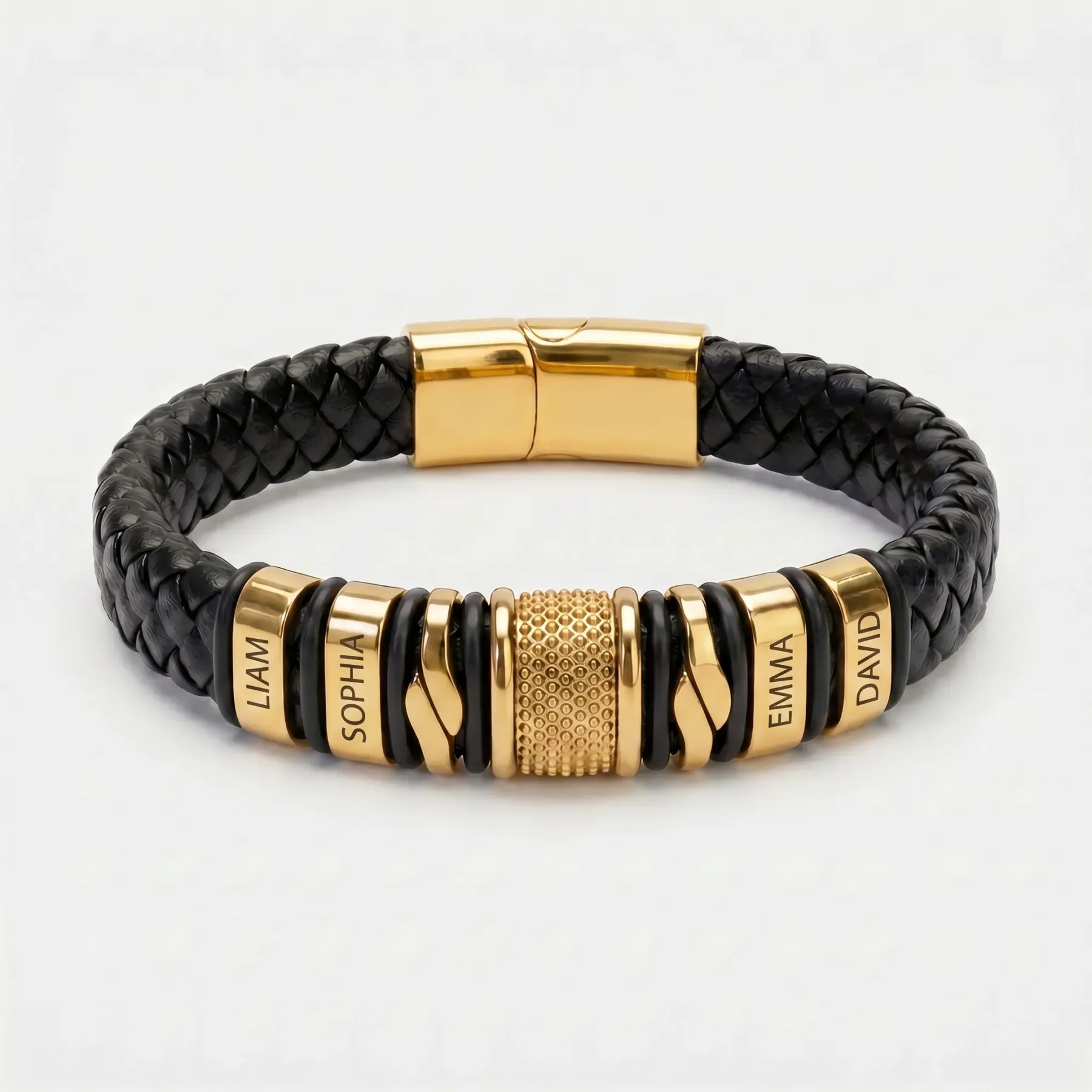 Personalized Braided Bracelet for Dad-Carry the Names of Those You Love
