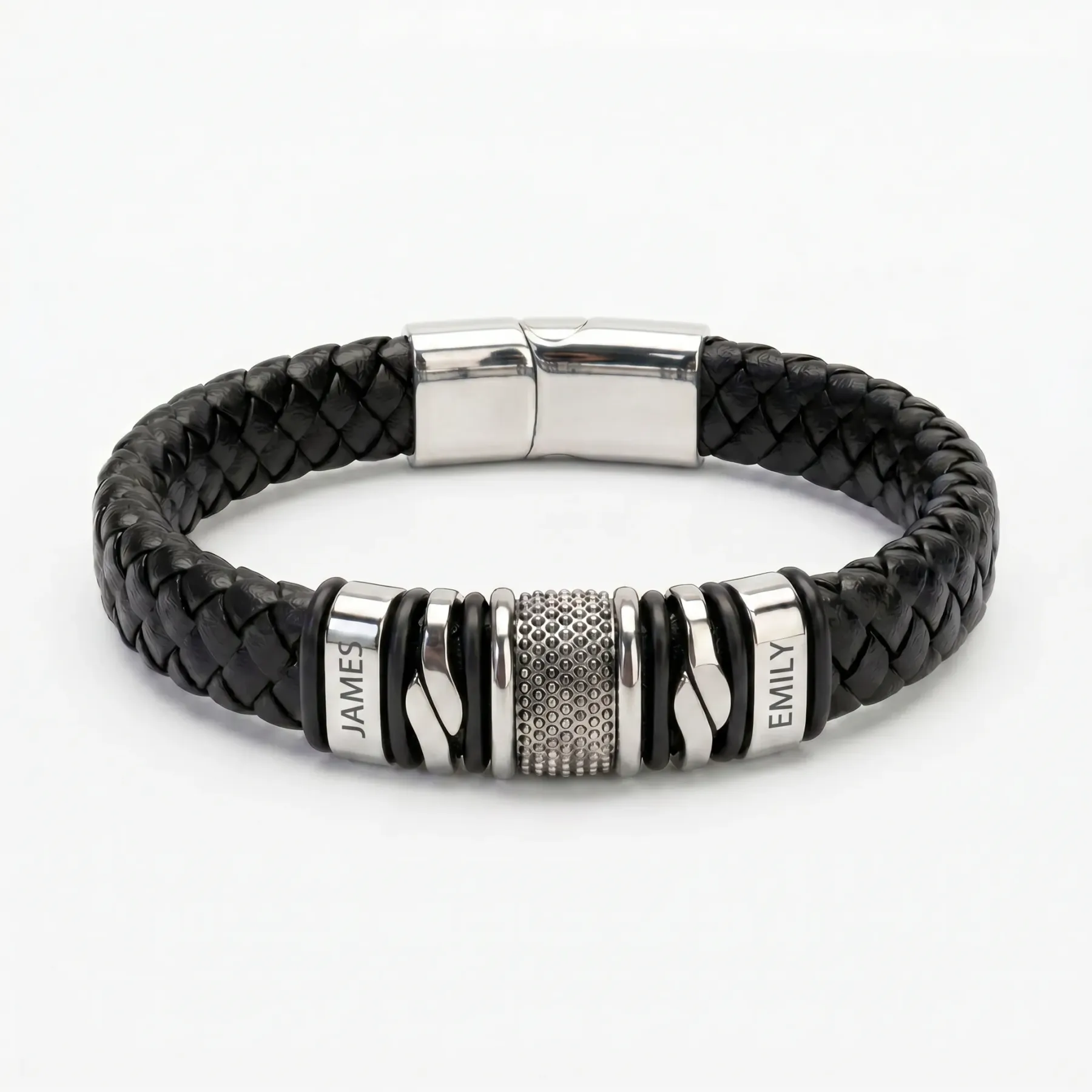 Personalized Braided Bracelet for Dad-Carry the Names of Those You Love