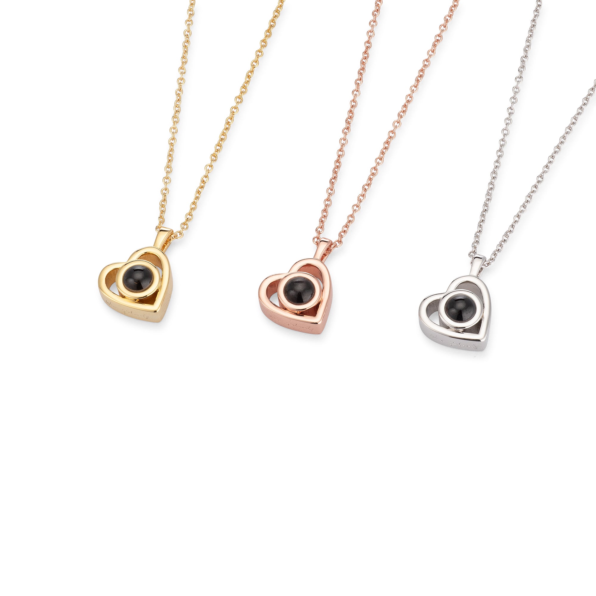 Personalized Heart Photo Projection Necklace – Hidden Picture Pendant Gift