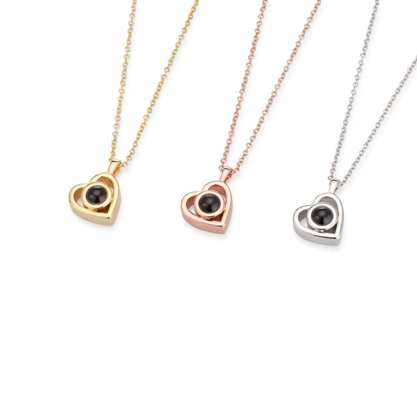 Personalized Heart Photo Projection Necklace – Hidden Picture Pendant Gift