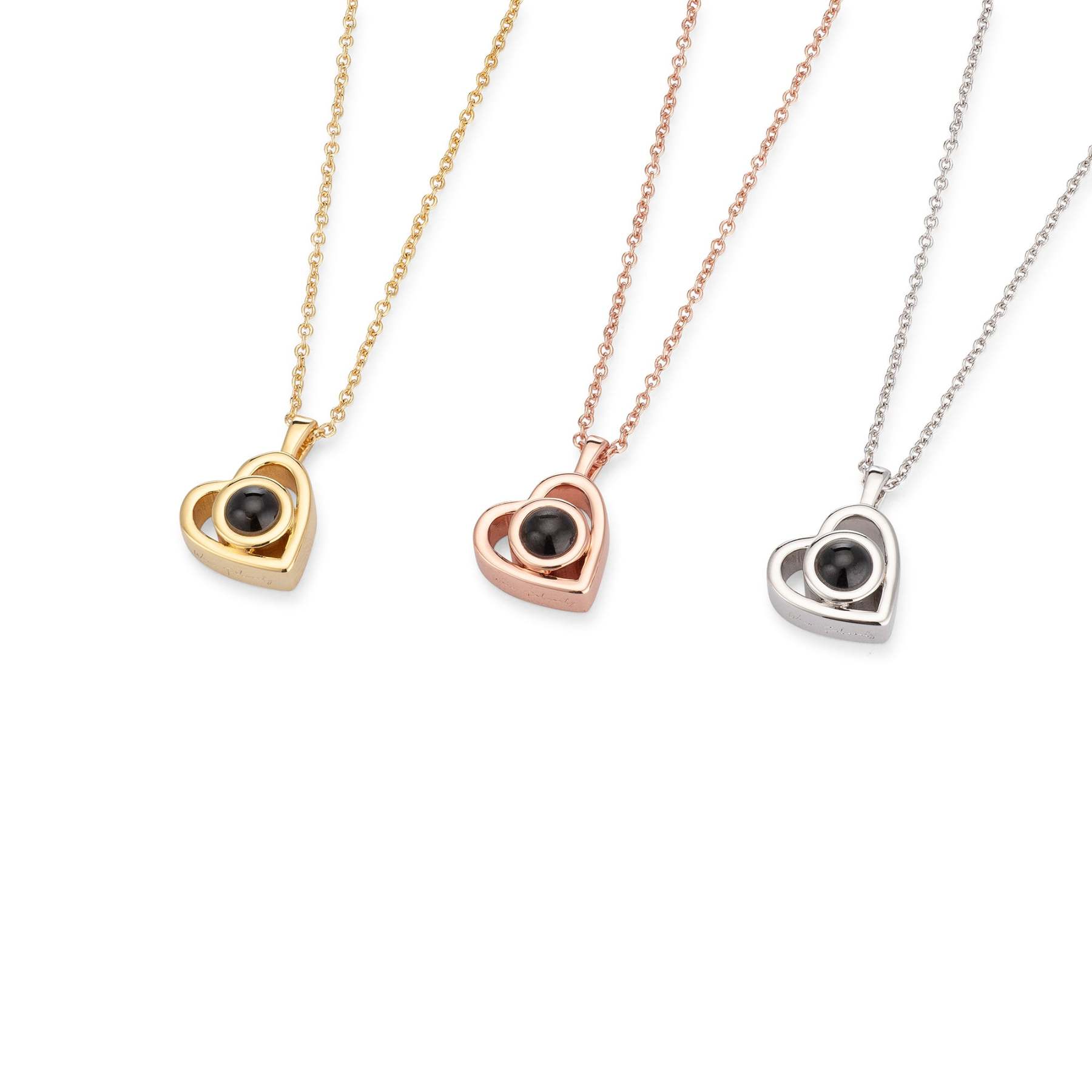 Personalized Heart Photo Projection Necklace – Hidden Picture Pendant Gift