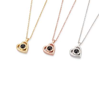 Personalized Heart Photo Projection Necklace – Hidden Picture Pendant Gift