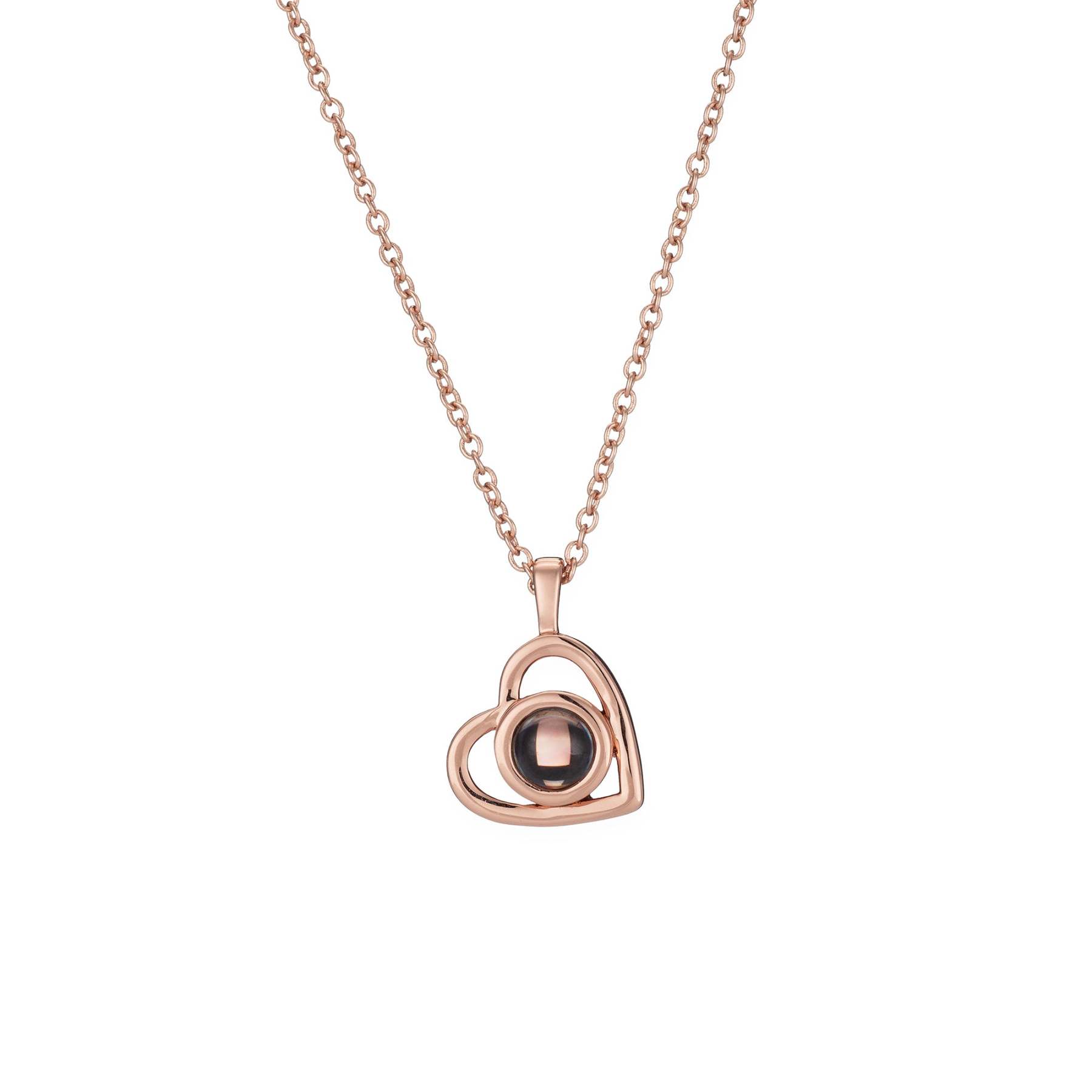 Personalized Heart Photo Projection Necklace – Hidden Picture Pendant Gift