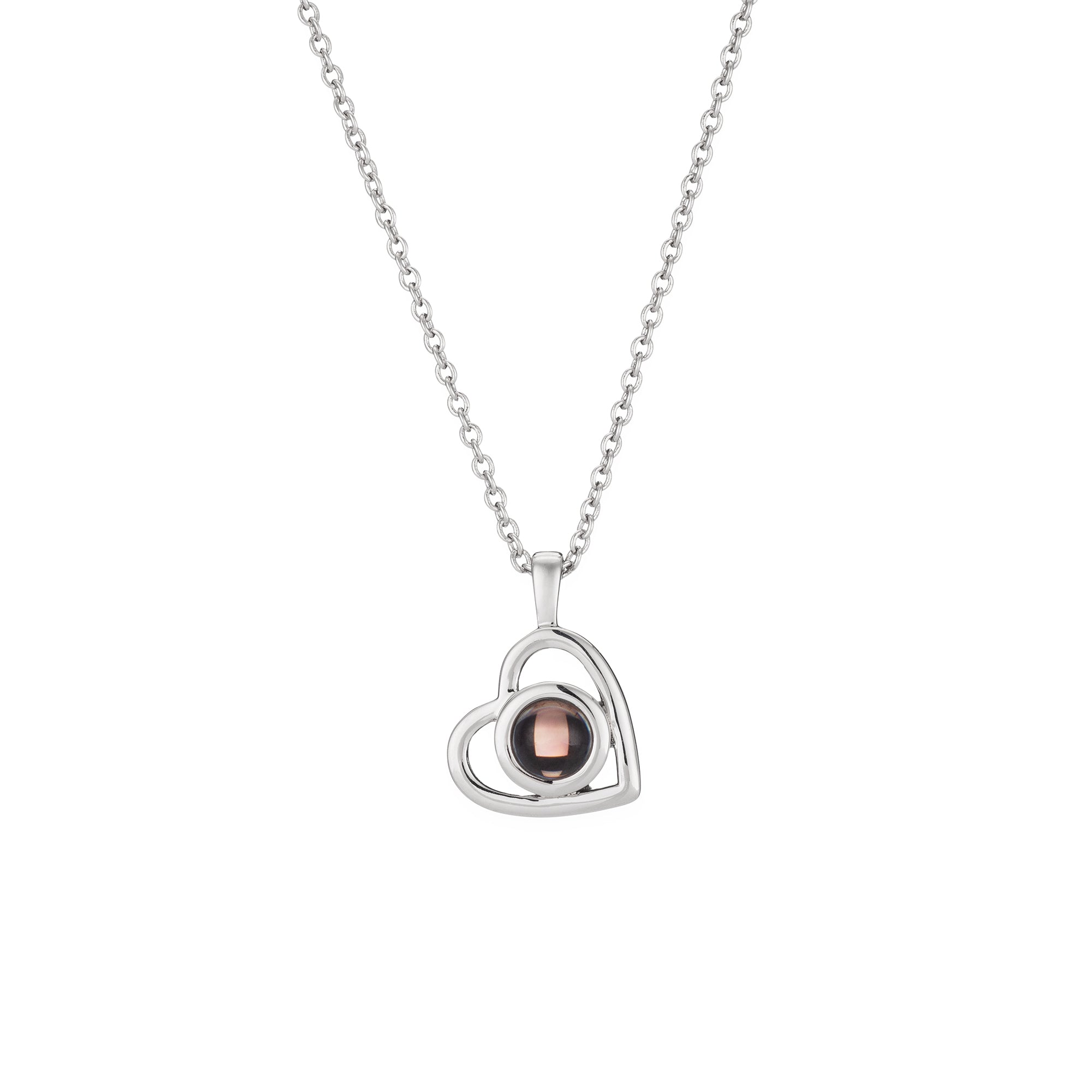 Personalized Heart Photo Projection Necklace – Hidden Picture Pendant Gift