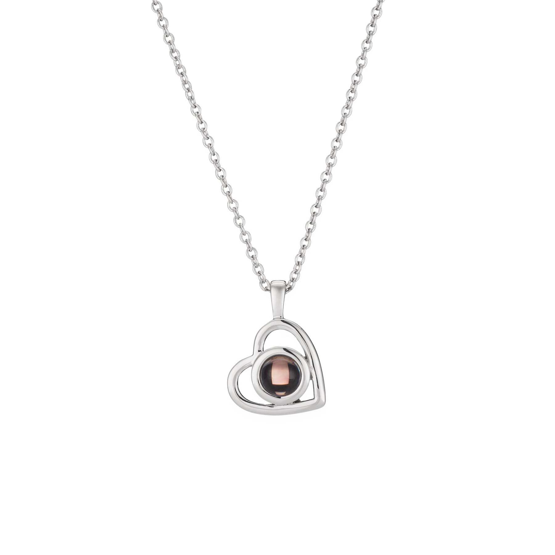 Personalized Heart Photo Projection Necklace – Hidden Picture Pendant Gift