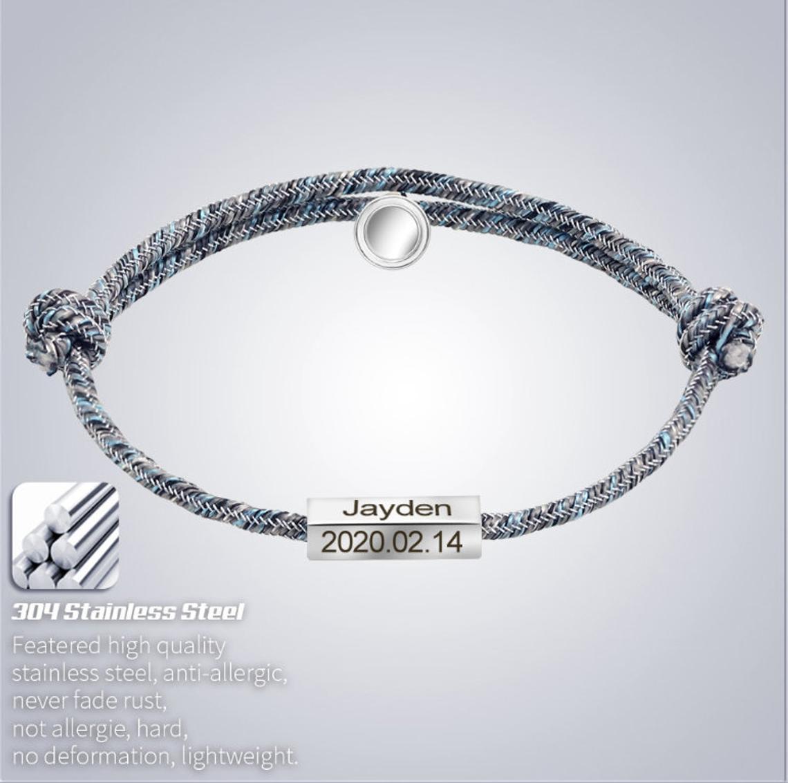 Mother'sDay Gift Custom couple magnetic bracelet-Engravingift