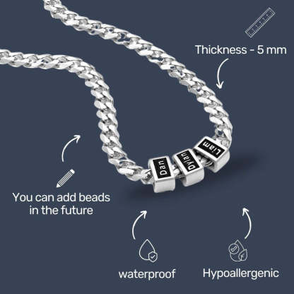 Customized Bead Name Cuban Necklace For Father
