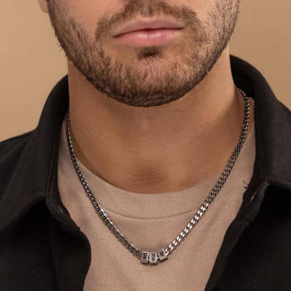 Customized Bead Name Cuban Necklace For Father