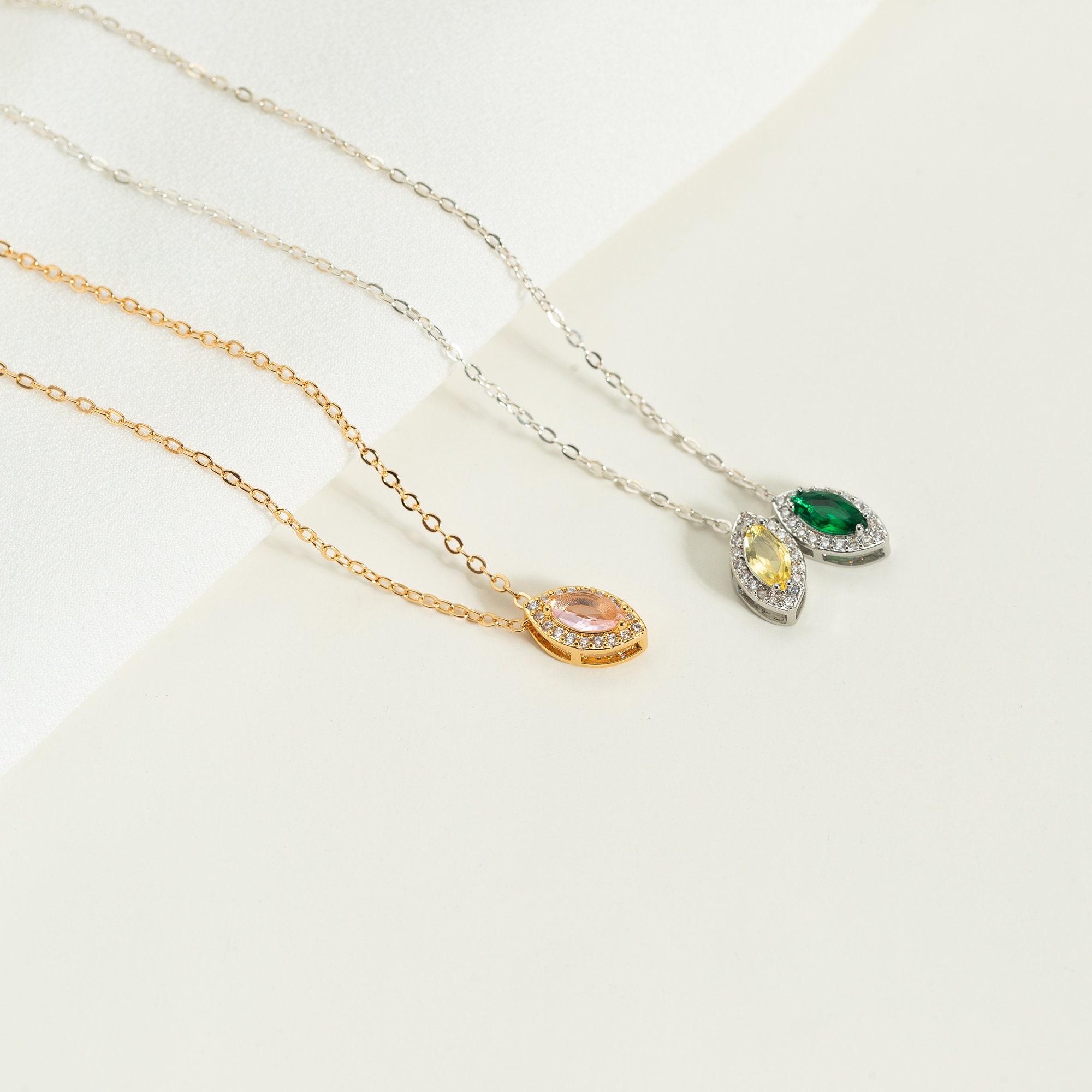 Personalized Family Minimalist Birthstone Necklace