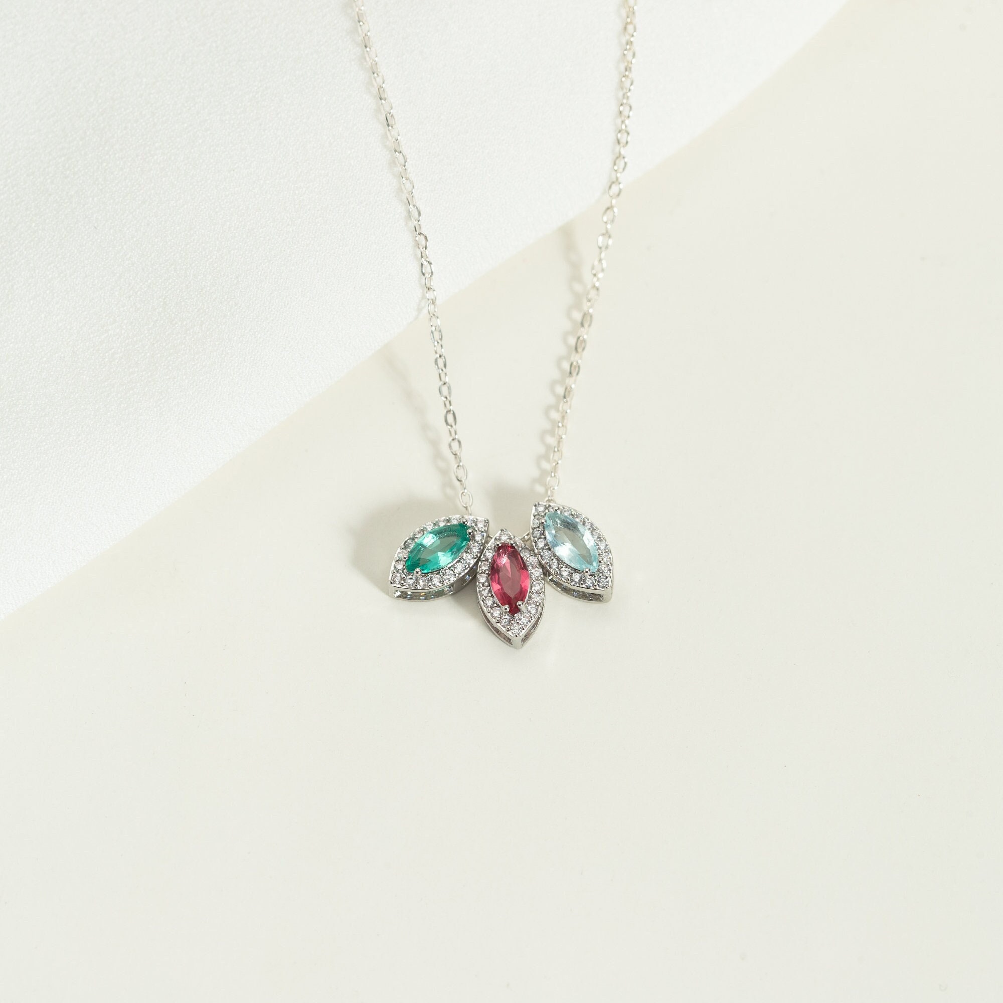 Personalized Family Minimalist Birthstone Necklace