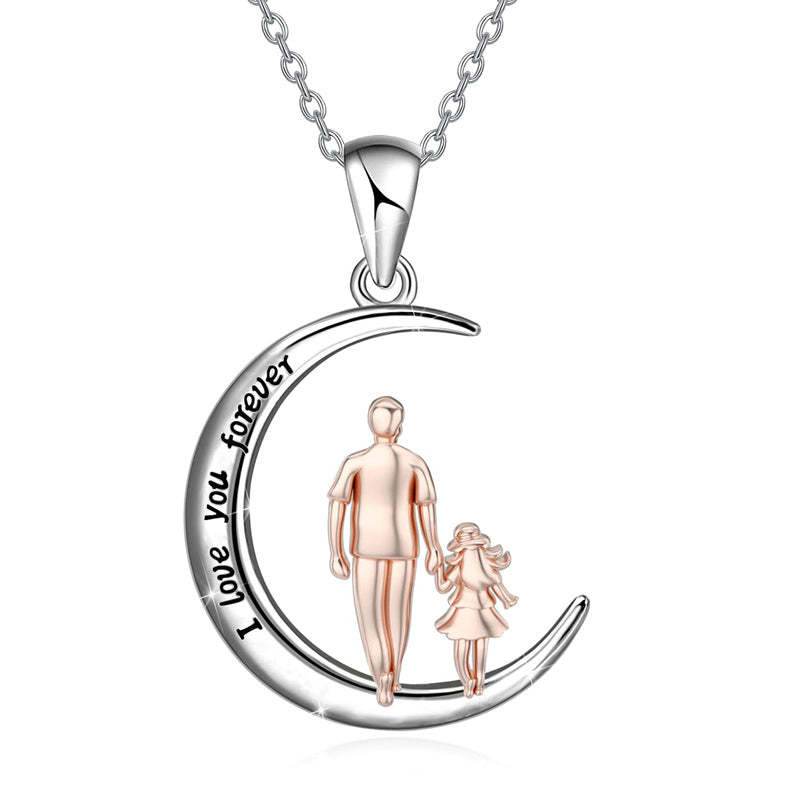 Father Daughter Heart Pendant Necklace from Dad Gift for Daughter