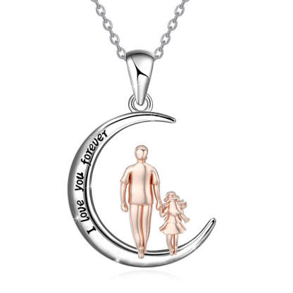 Father Daughter Heart Pendant Necklace from Dad Gift for Daughter