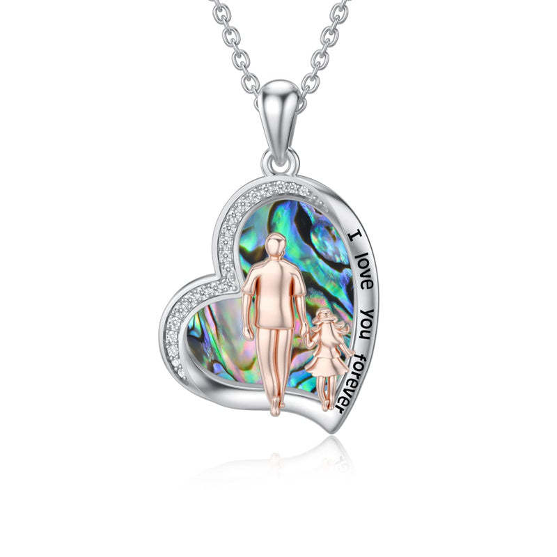 Father Daughter Heart Pendant Necklace from Dad Gift for Daughter