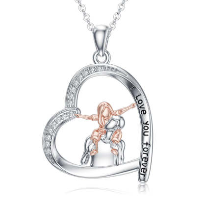 Father Daughter Heart Pendant Necklace from Dad Gift for Daughter