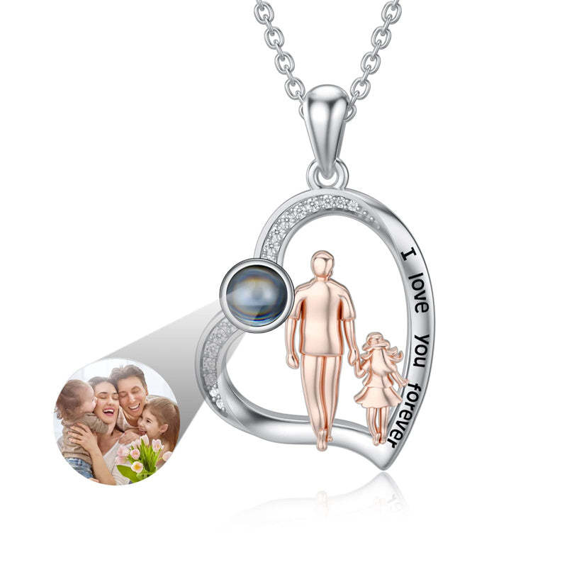 Father Daughter Heart Pendant Necklace from Dad Gift for Daughter