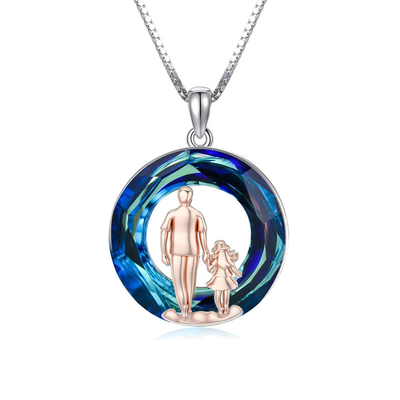 Father Daughter Heart Pendant Necklace from Dad Gift for Daughter