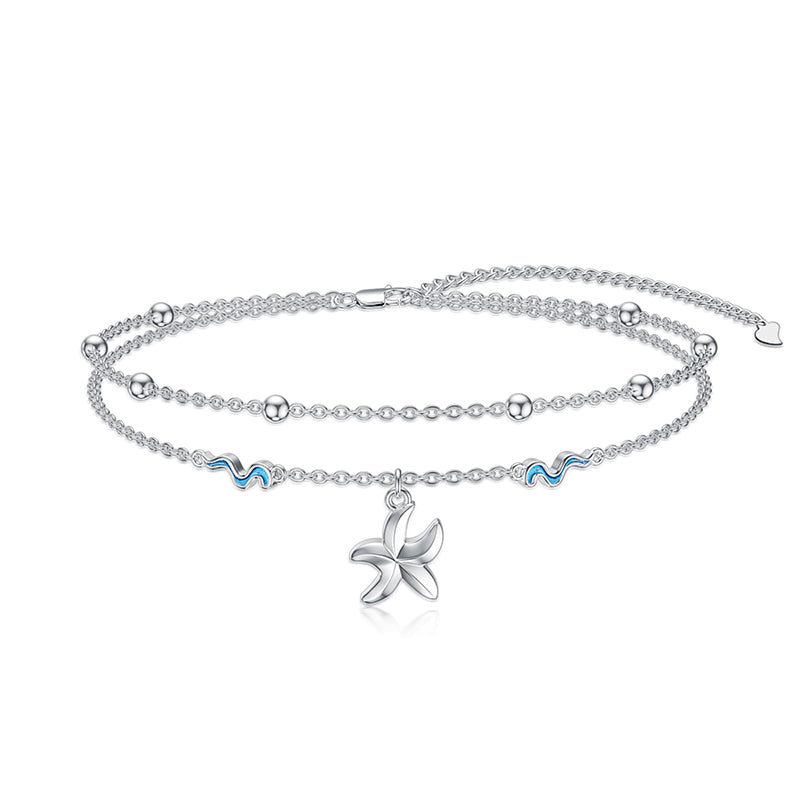 Sterling Silver Personalized Filigree Turtle Orca Whale Single Layer Anklet Bracelet