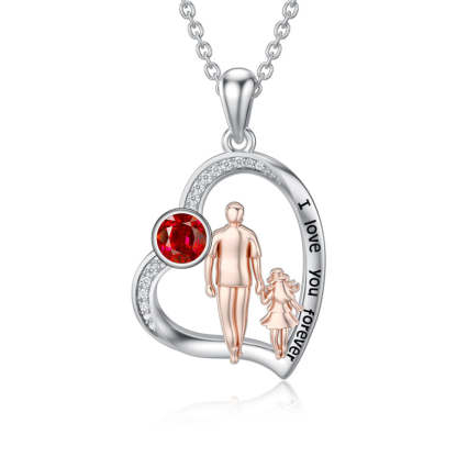 Father Daughter Heart Pendant Necklace from Dad Gift for Daughter