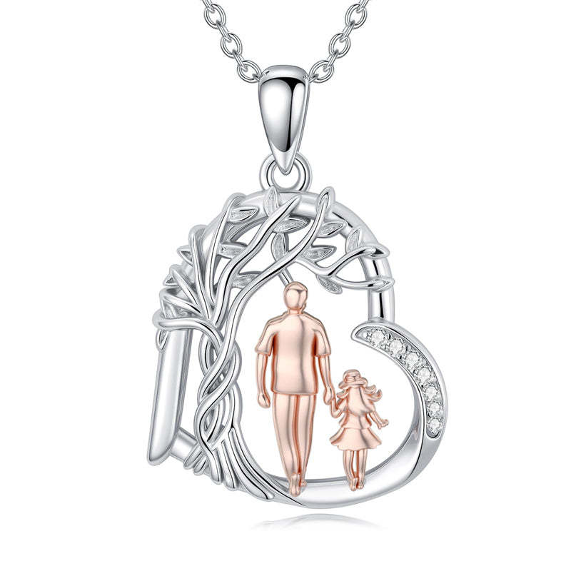Father Daughter Heart Pendant Necklace from Dad Gift for Daughter