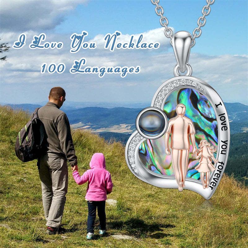 Father Daughter Heart Pendant Necklace from Dad Gift for Daughter