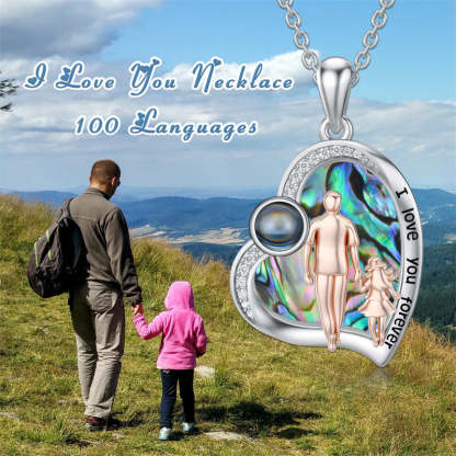 Father Daughter Heart Pendant Necklace from Dad Gift for Daughter