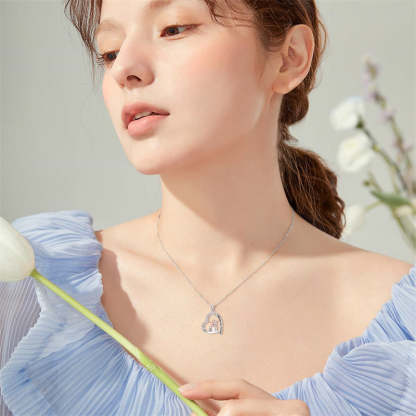 Father Daughter Heart Pendant Necklace from Dad Gift for Daughter