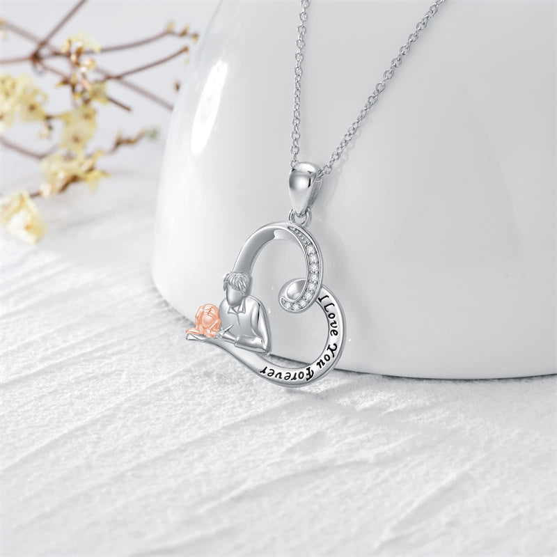 Father Daughter Heart Pendant Necklace from Dad Gift for Daughter