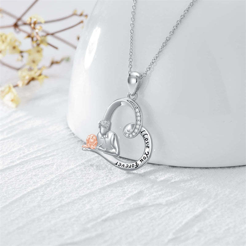 Father Daughter Heart Pendant Necklace from Dad Gift for Daughter