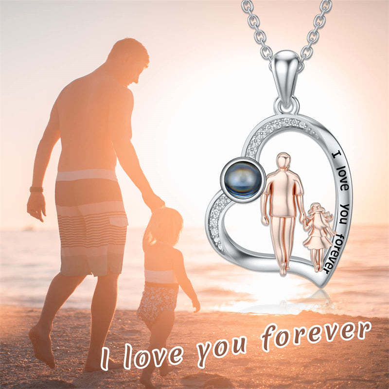 Father Daughter Heart Pendant Necklace from Dad Gift for Daughter
