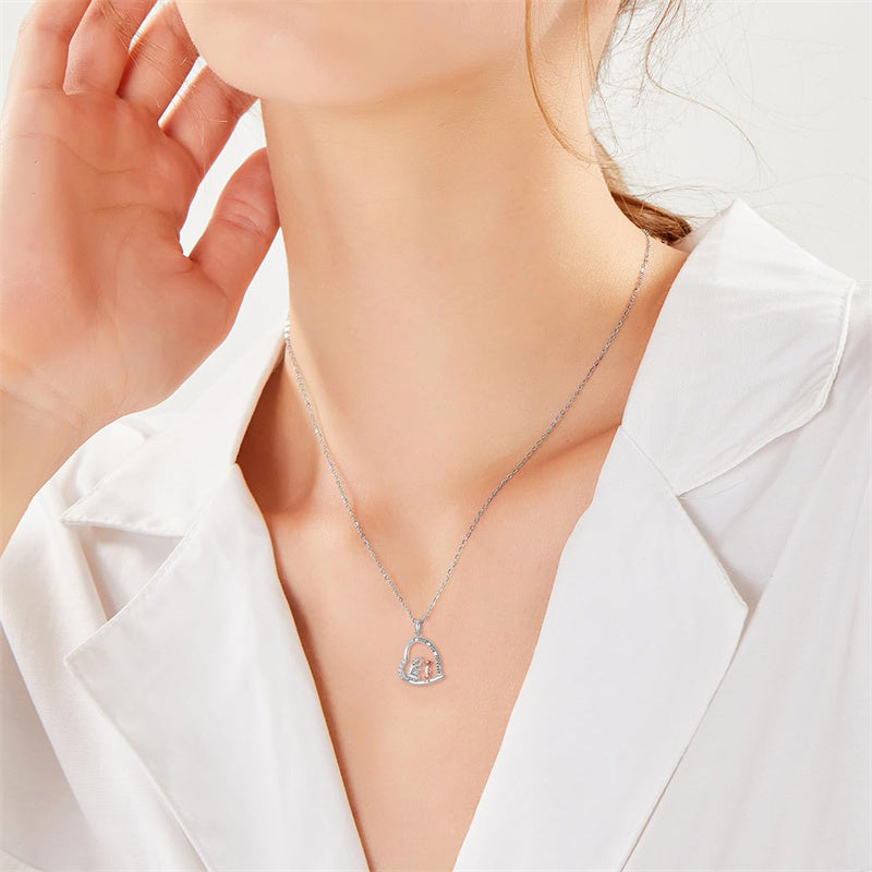 Father Daughter Heart Pendant Necklace from Dad Gift for Daughter