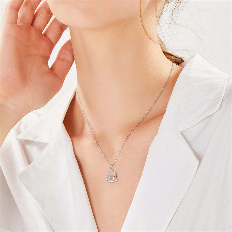 Father Daughter Heart Pendant Necklace from Dad Gift for Daughter