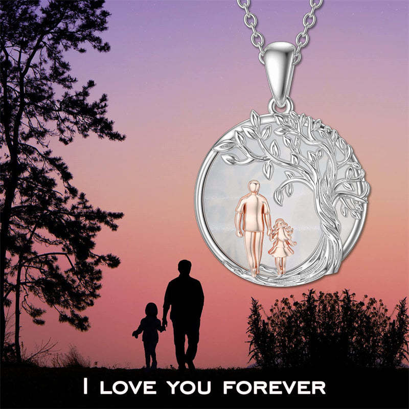 Father Daughter Heart Pendant Necklace from Dad Gift for Daughter