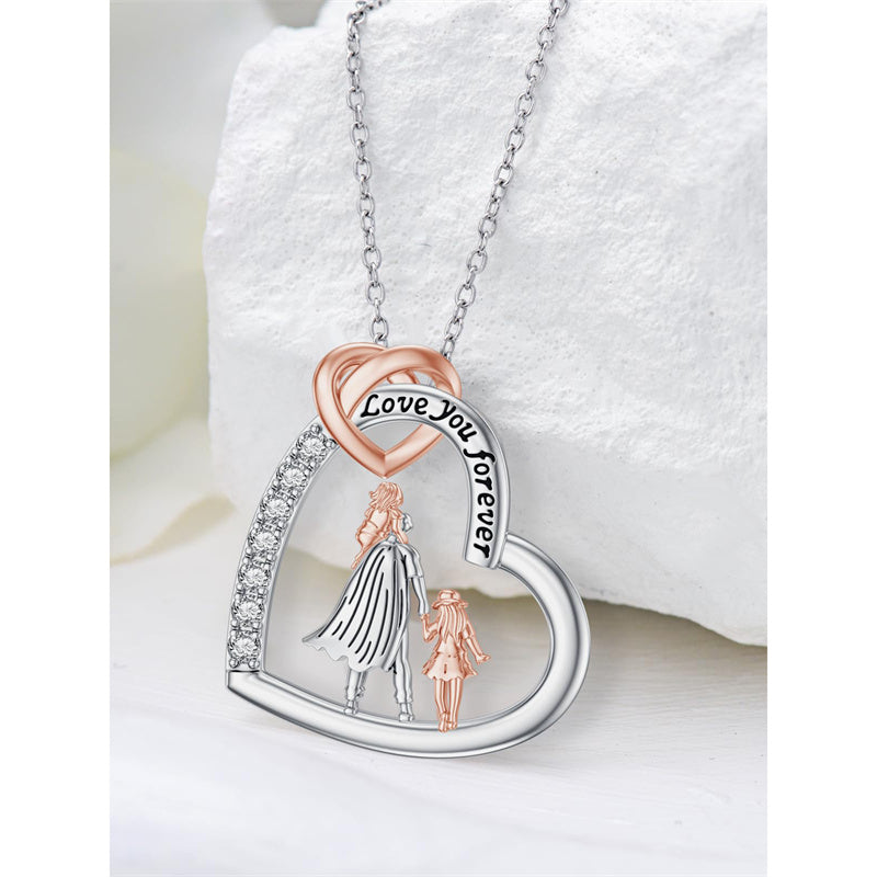 Father Daughter Heart Pendant Necklace from Dad Gift for Daughter