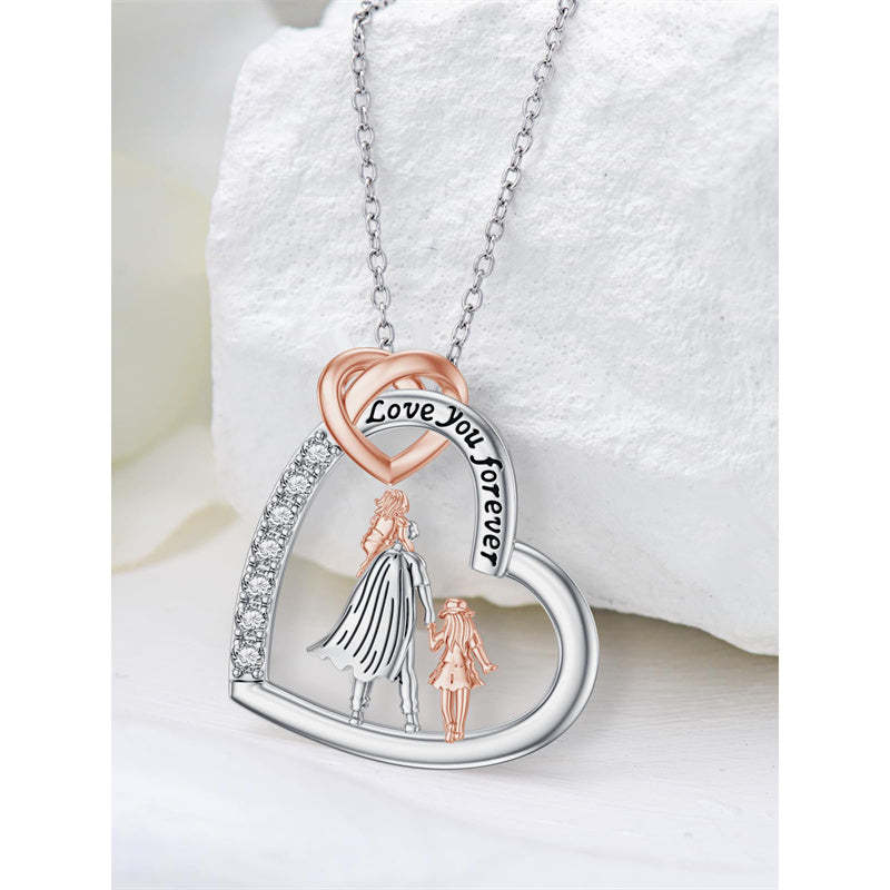 Father Daughter Heart Pendant Necklace from Dad Gift for Daughter