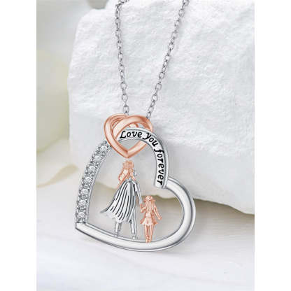 Father Daughter Heart Pendant Necklace from Dad Gift for Daughter