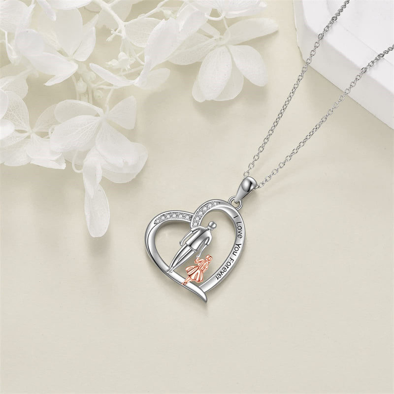 Father Daughter Heart Pendant Necklace from Dad Gift for Daughter
