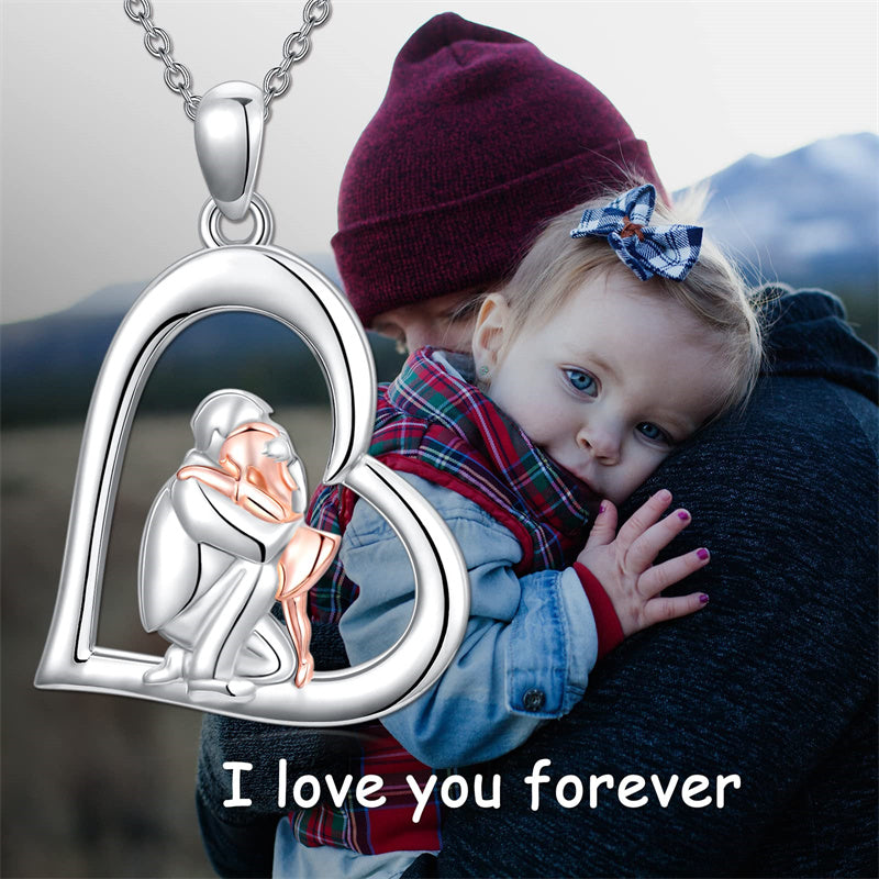 Father Daughter Heart Pendant Necklace from Dad Gift for Daughter