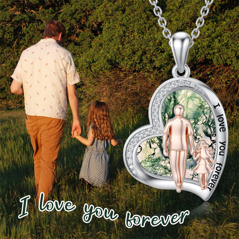 Father Daughter Heart Pendant Necklace from Dad Gift for Daughter