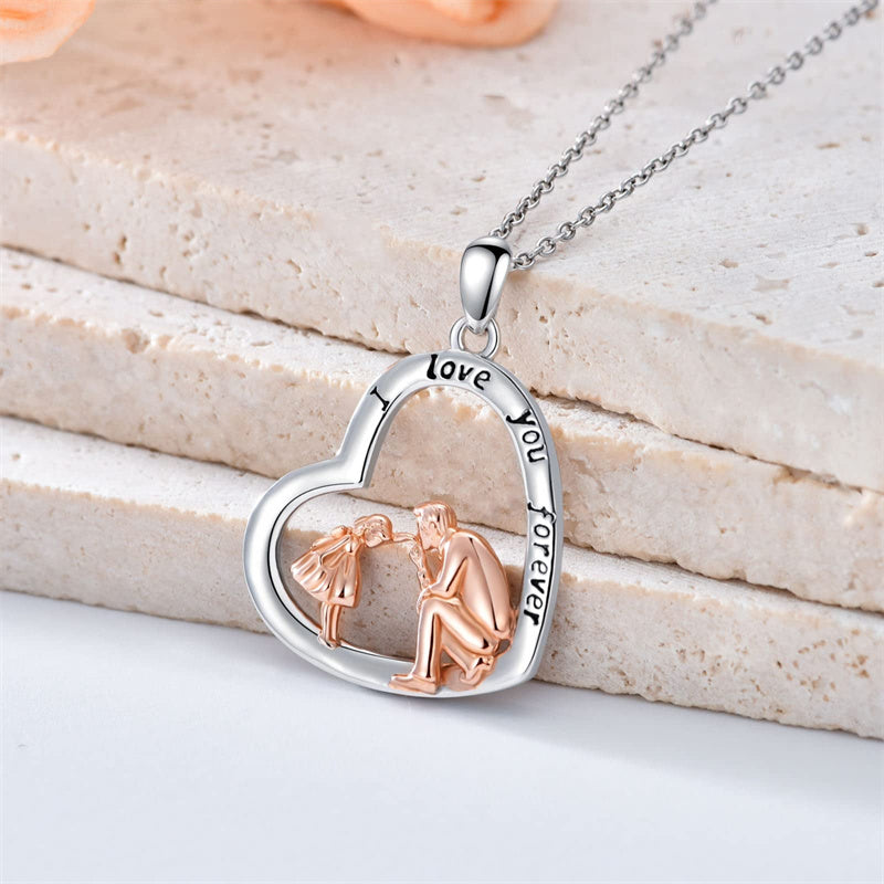Father Daughter Heart Pendant Necklace from Dad Gift for Daughter
