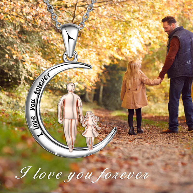 Father Daughter Heart Pendant Necklace from Dad Gift for Daughter